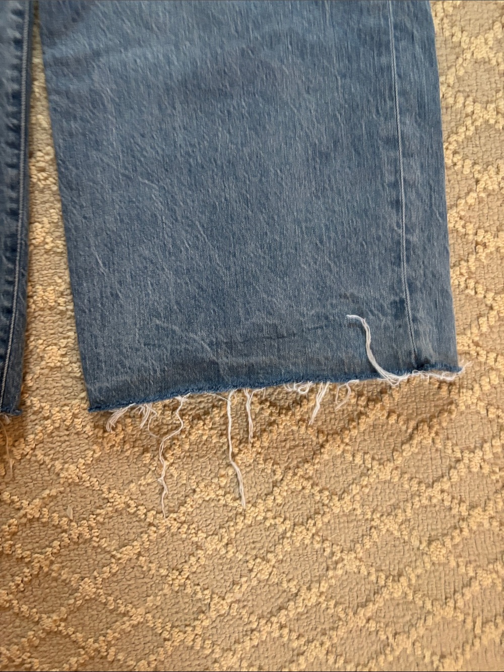 J. Crew Factory Light Blue Wide-Leg Jeans with Raw Hem - Picture 3 of 11